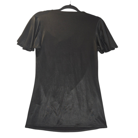 Armani Exchange A E Womens Small Blouse Black Shirt Cowl Neck Slinky Flowy Date - Picture 5 of 10